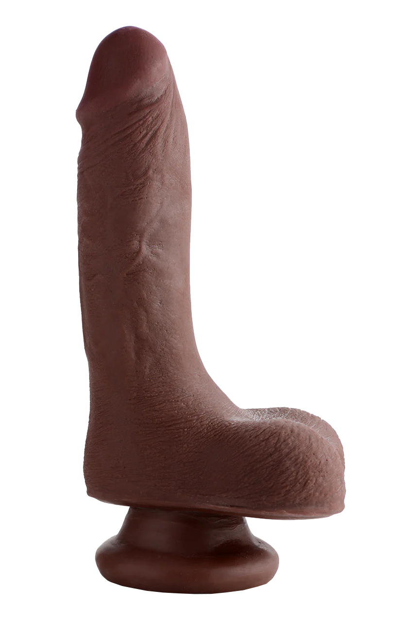7 Inch Ultra Real Dual Layer Suction Cup Dildo by USA Cocks - Dark Skin Tone - Image 2