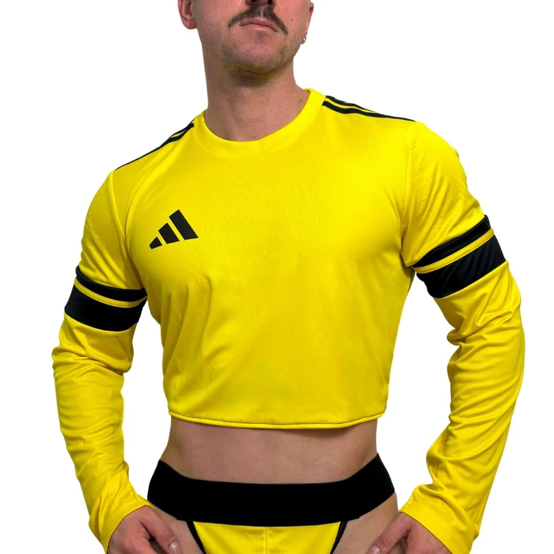 Adidas Neo Yellow Long Sleeve Crop Top BY SNEAKERMASK