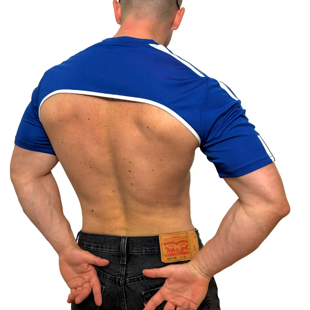 Adidas Sport Shoulders Blue Crop Top BY SNEAKERMASK - Image 2