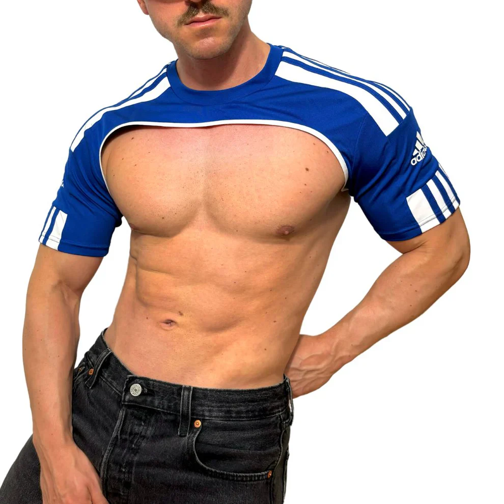 Adidas Sport Shoulders Blue Crop Top BY SNEAKERMASK - Image 3
