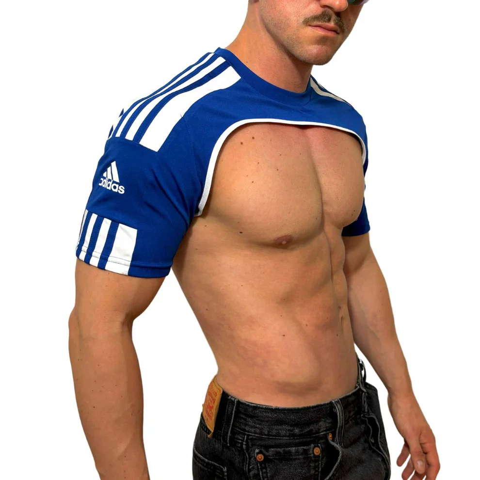 Adidas Sport Shoulders Blue Crop Top BY SNEAKERMASK - Image 4