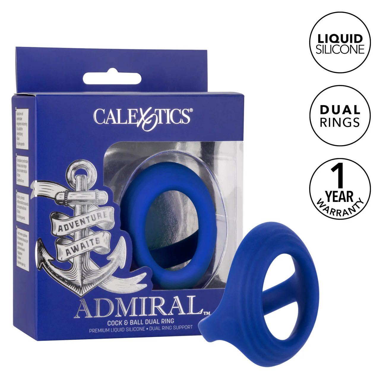 Admiral Cock & Ball Silicone Dual Ring - Image 6