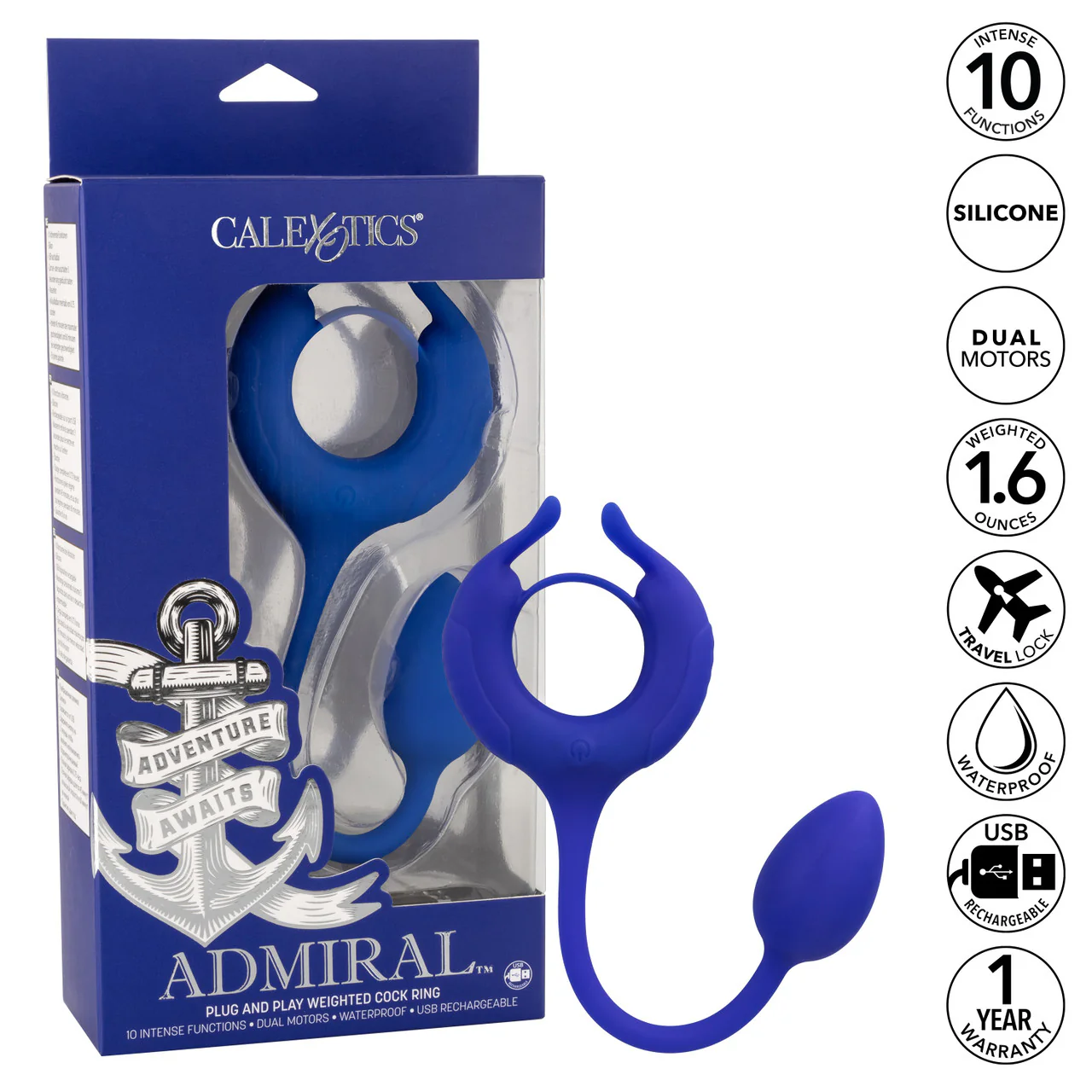 Admiral Plug and Play Weighted Silicone Cock Ring - Image 6
