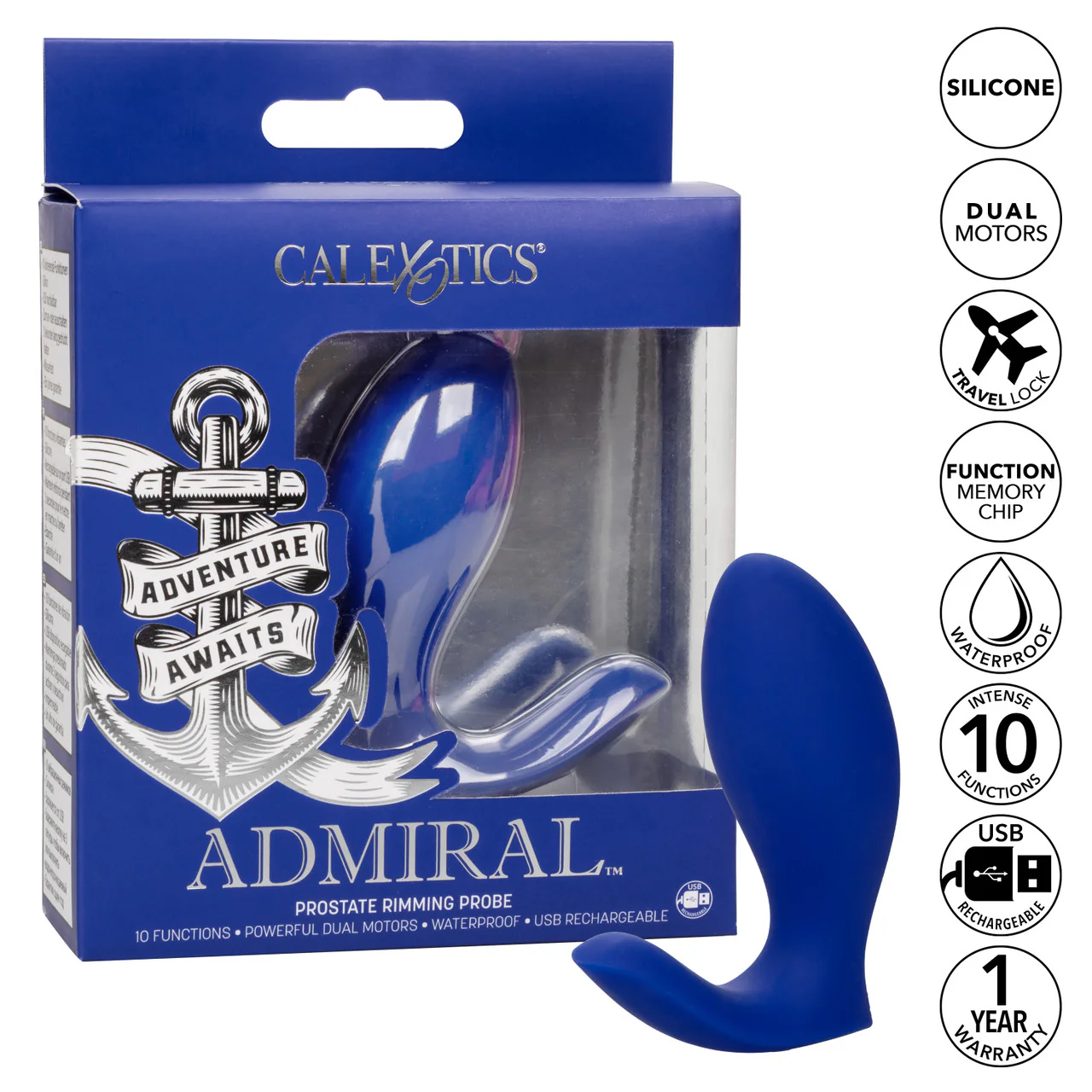Admiral Prostate Rimming Rechargeable Silicone Probe - Image 6