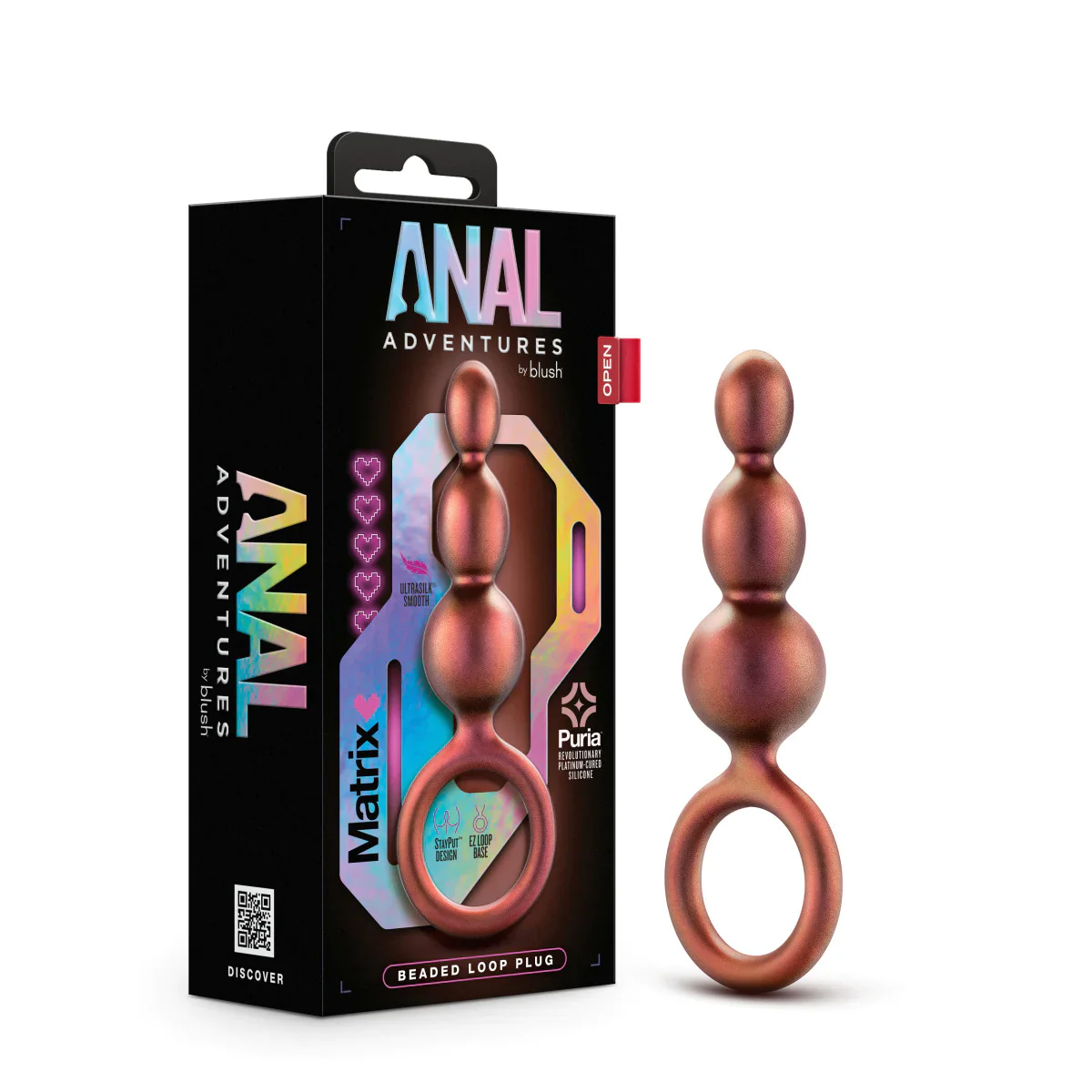 Anal Adventures Matrix Beaded Loop Plug - Copper - Image 5