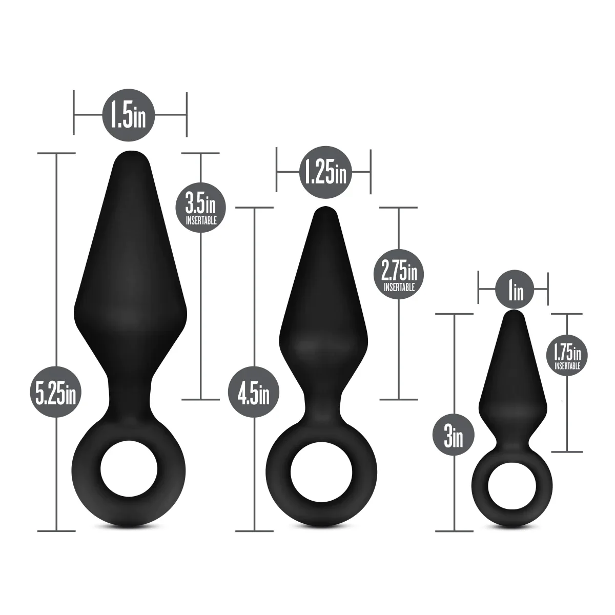Anal Adventures Platinum Loop Kit Black Anal Plug - Image 6