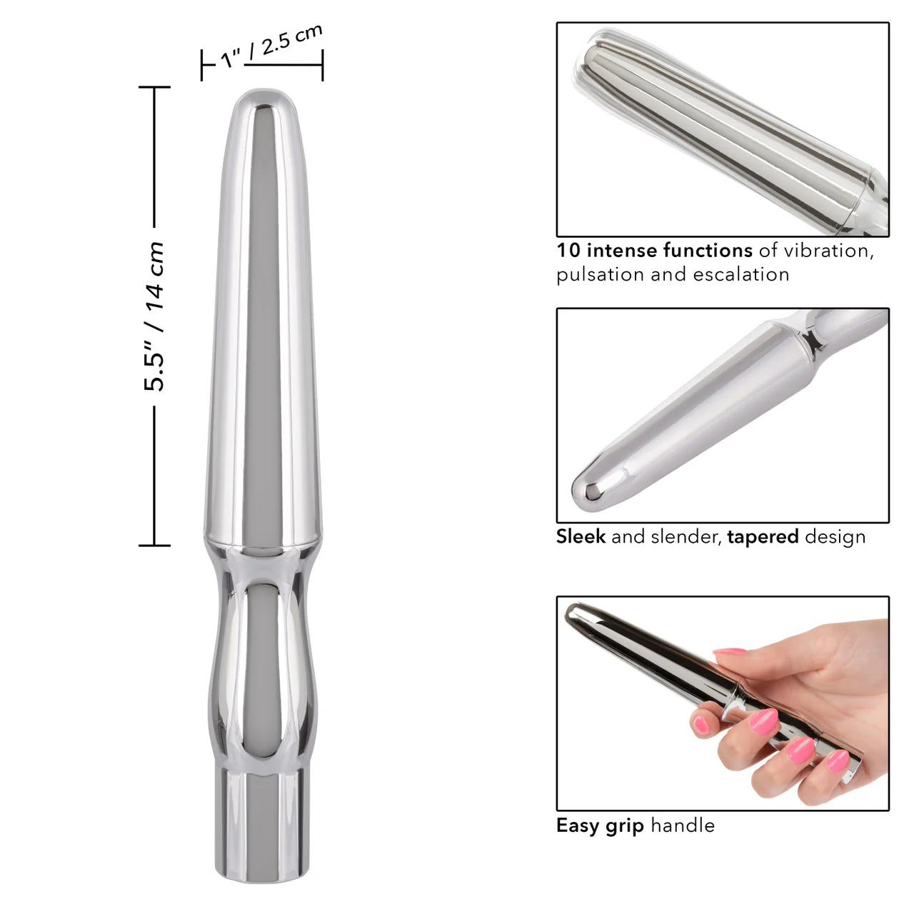 Anal Toys Rechargeable Silicone Anal Probe - Silver - Image 6