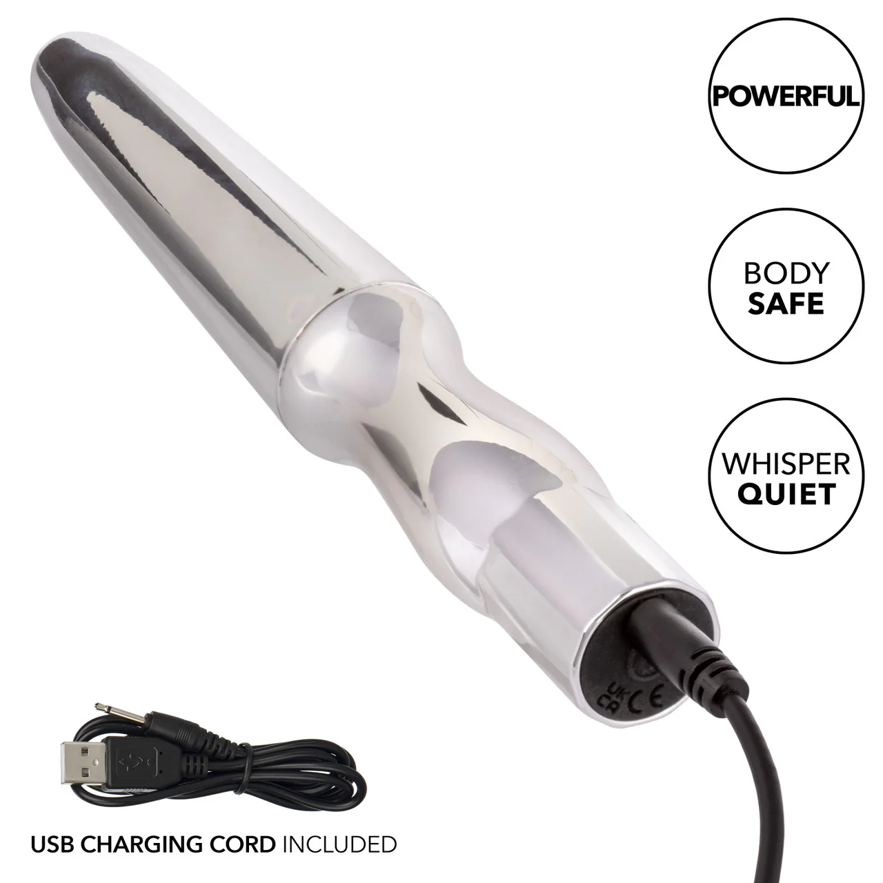 Anal Toys Rechargeable Silicone Anal Probe - Silver - Image 8