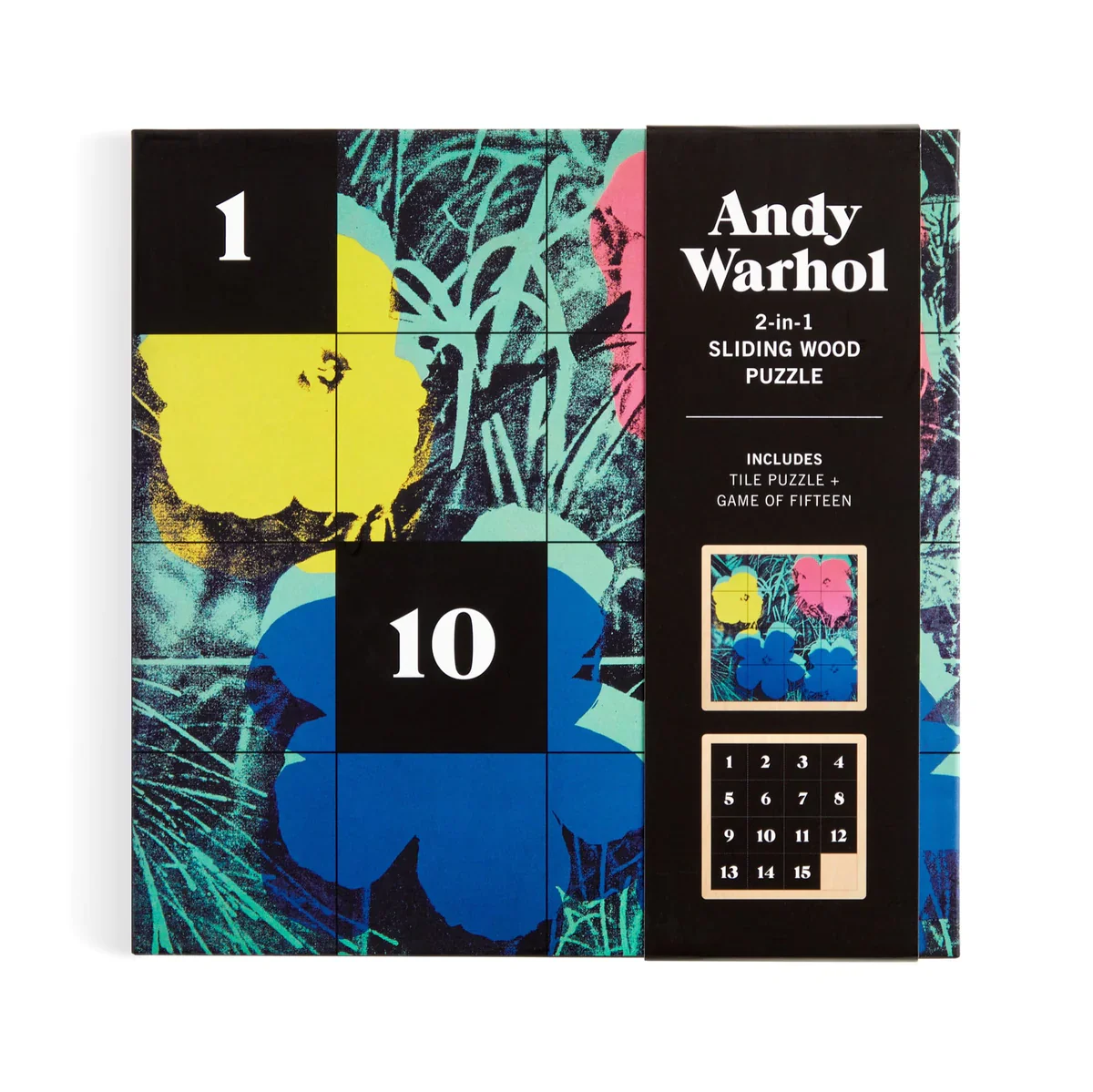 Andy Warhol Flowers 2-in-1 Sliding Wood Puzzle - Image 2