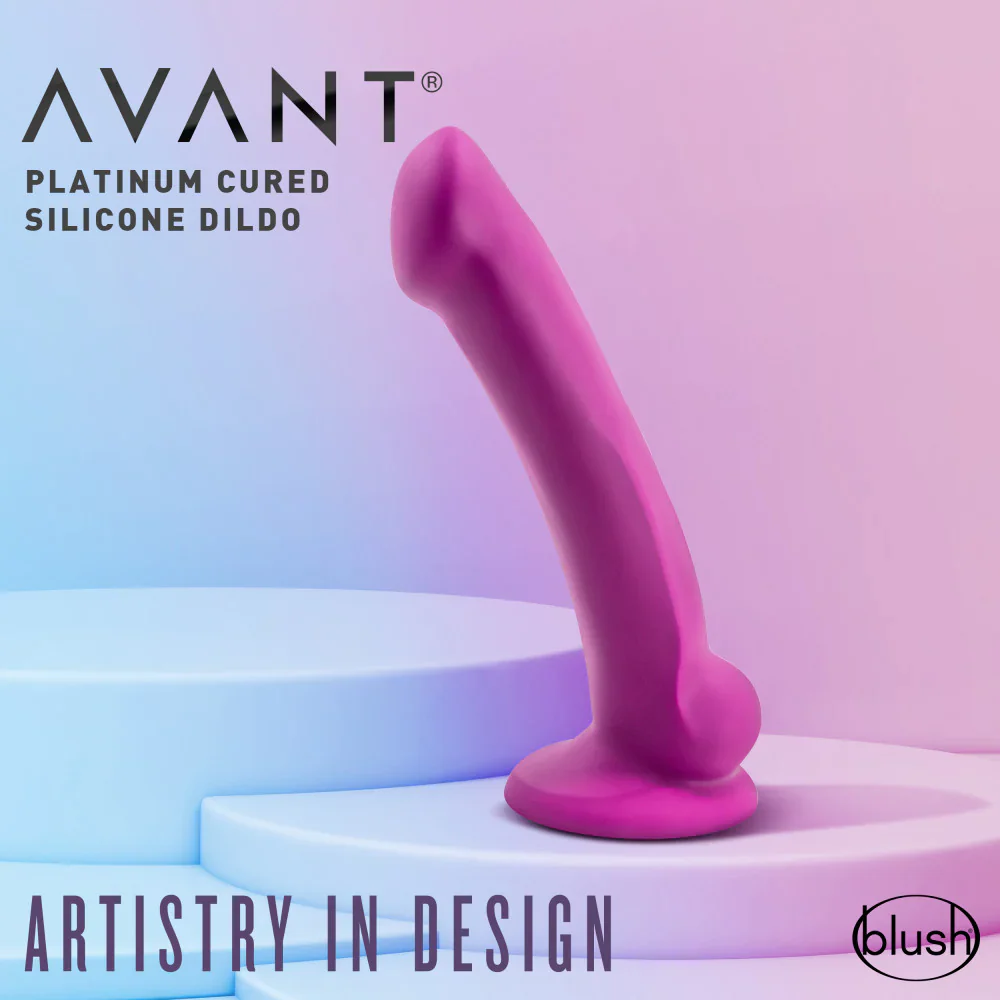 Avant Ergo Mini Violet D9 Artisan 7 Inch Thin Dildo with Suction Cup Base - Image 9