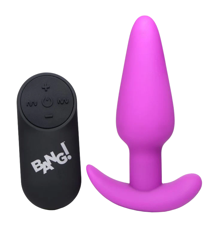 BANG Remote Control 21X Vibrating Silicone Butt Plug - Purple - Image 2