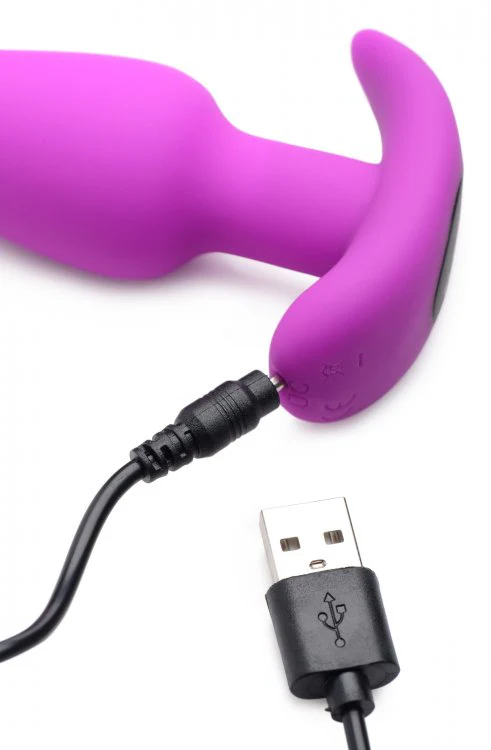 BANG Remote Control 21X Vibrating Silicone Butt Plug - Purple - Image 5
