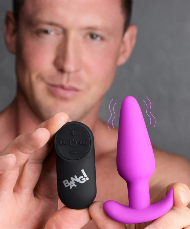 BANG Remote Control 21X Vibrating Silicone Butt Plug - Purple - Image 6