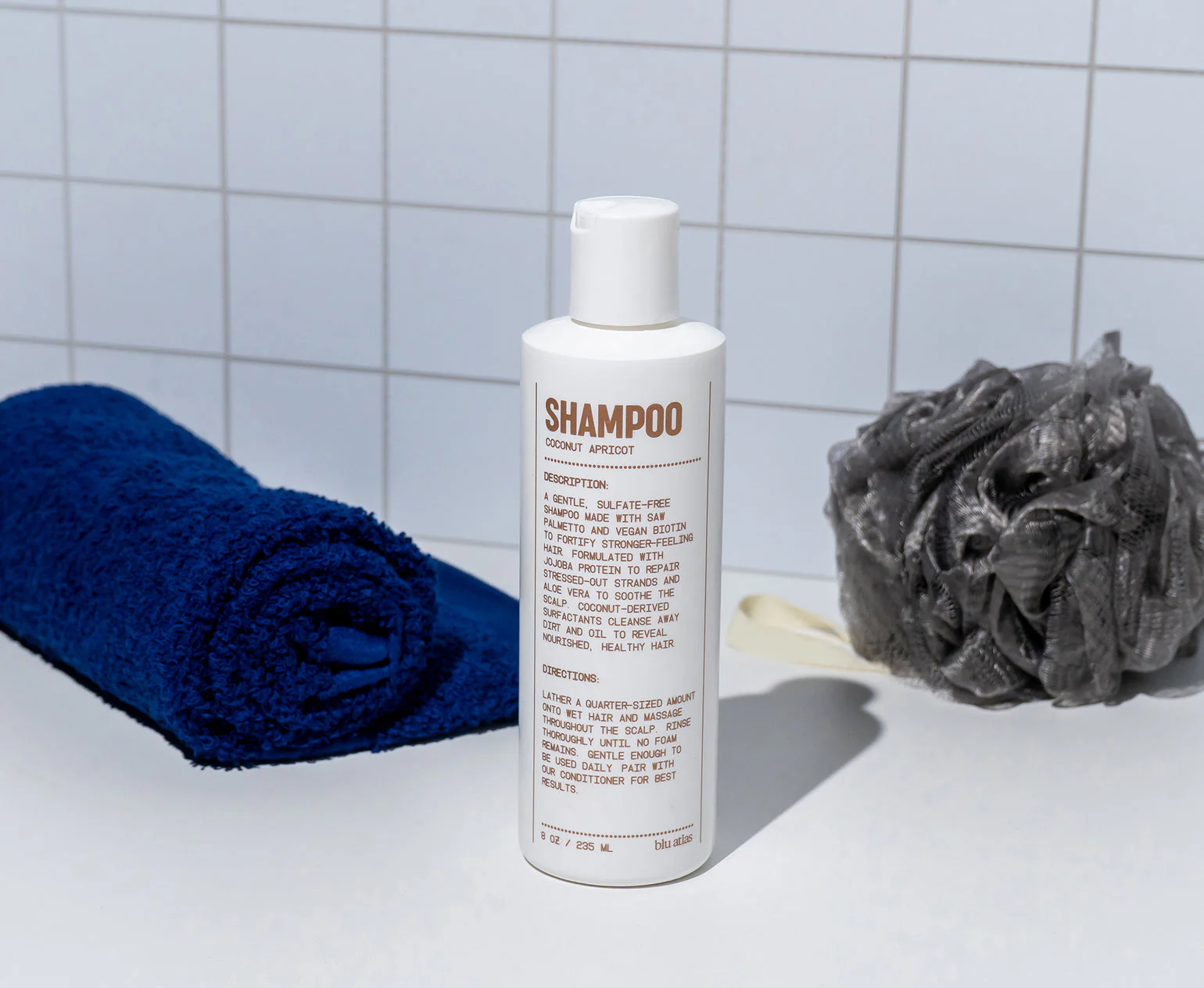 Blu Atlas Natural Shampoo for All Hair Types - Coconut apricot