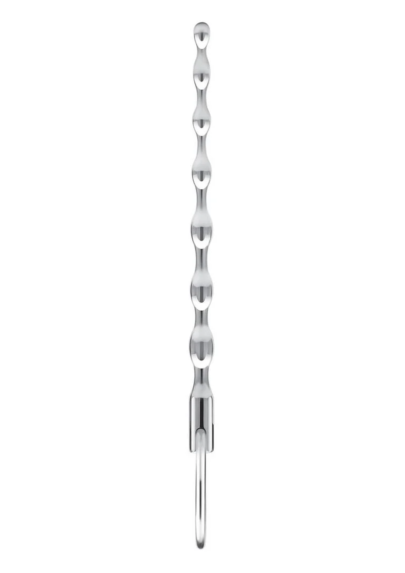 Blue Line Ribbed Urethral Sound 4.25in - Stainless Steel - Image 3