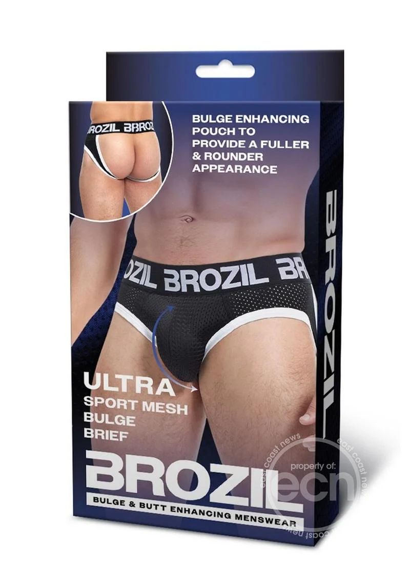 Brozil Ultra Sports Mesh Bulge Brief Black - Image 2