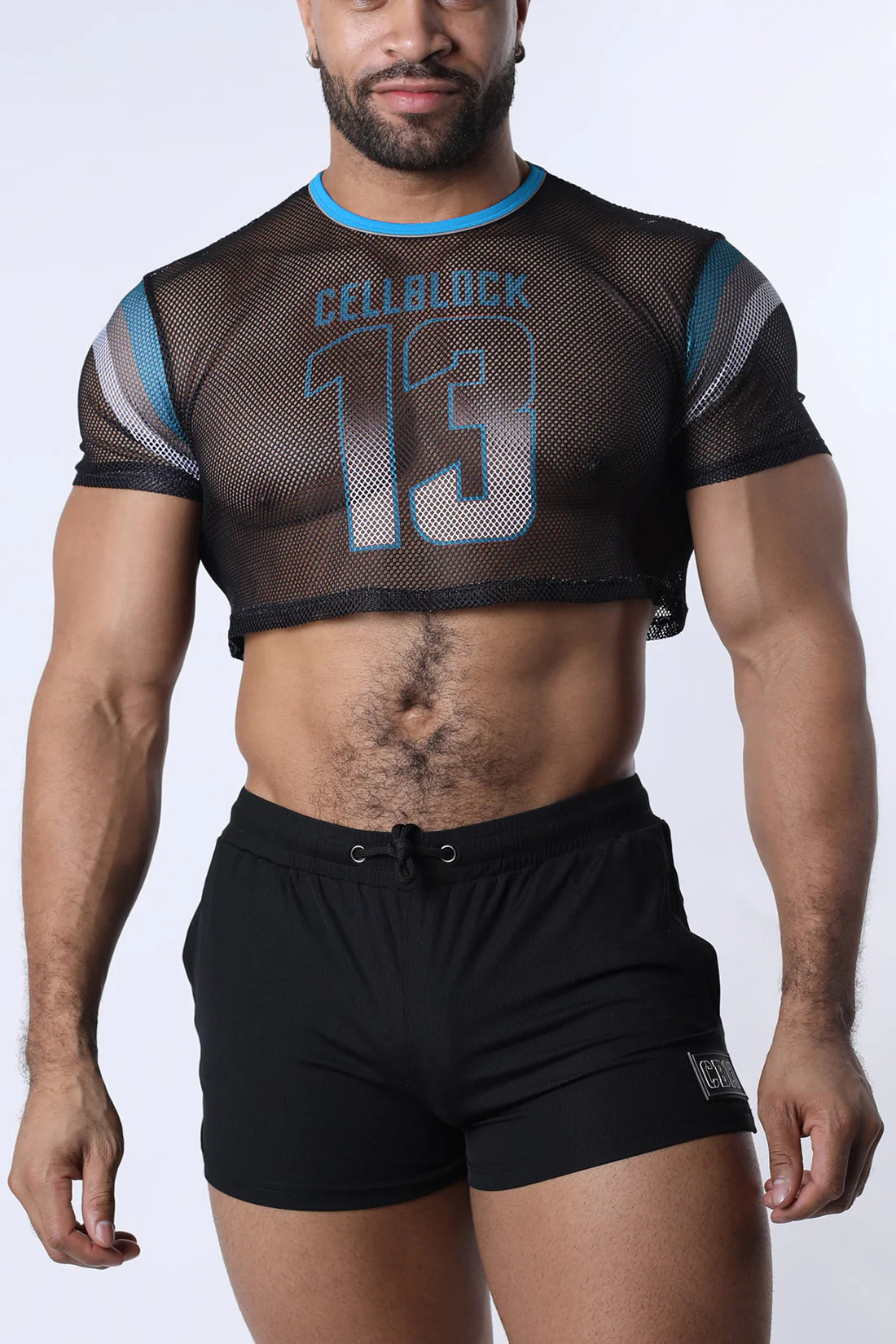 CELLBLOCK 13 Chain Reaction Mesh Crop Top - Blue - Image 3
