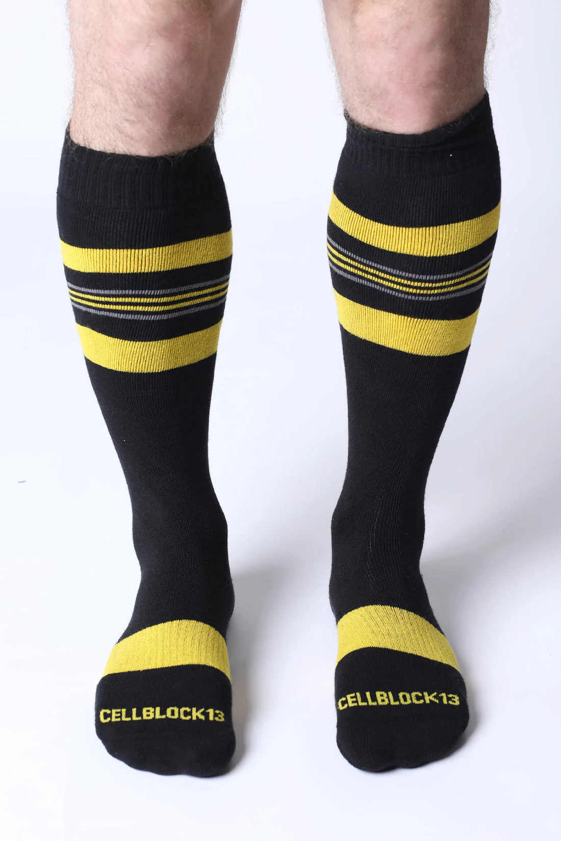 CELLBLOCK 13 Tight End Knee High Shadow Socks - Yellow
