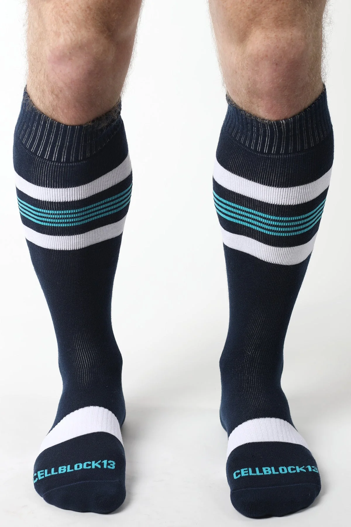 CELLBLOCK 13 Tight End Knee High Socks NAVY - Image 2