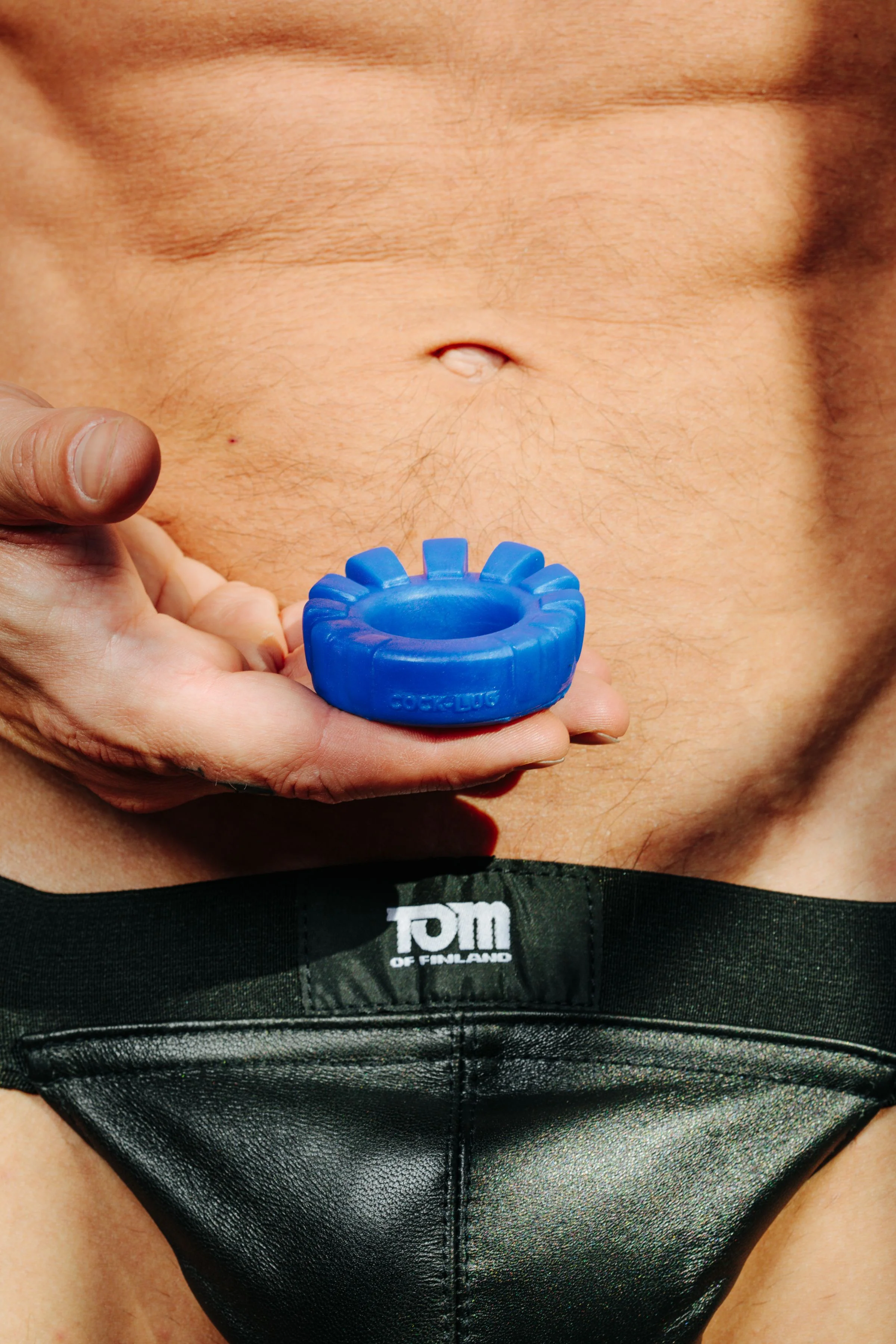 Cock-Lug Silicone Lugged Cock Ring - Marine Blue - Image 2