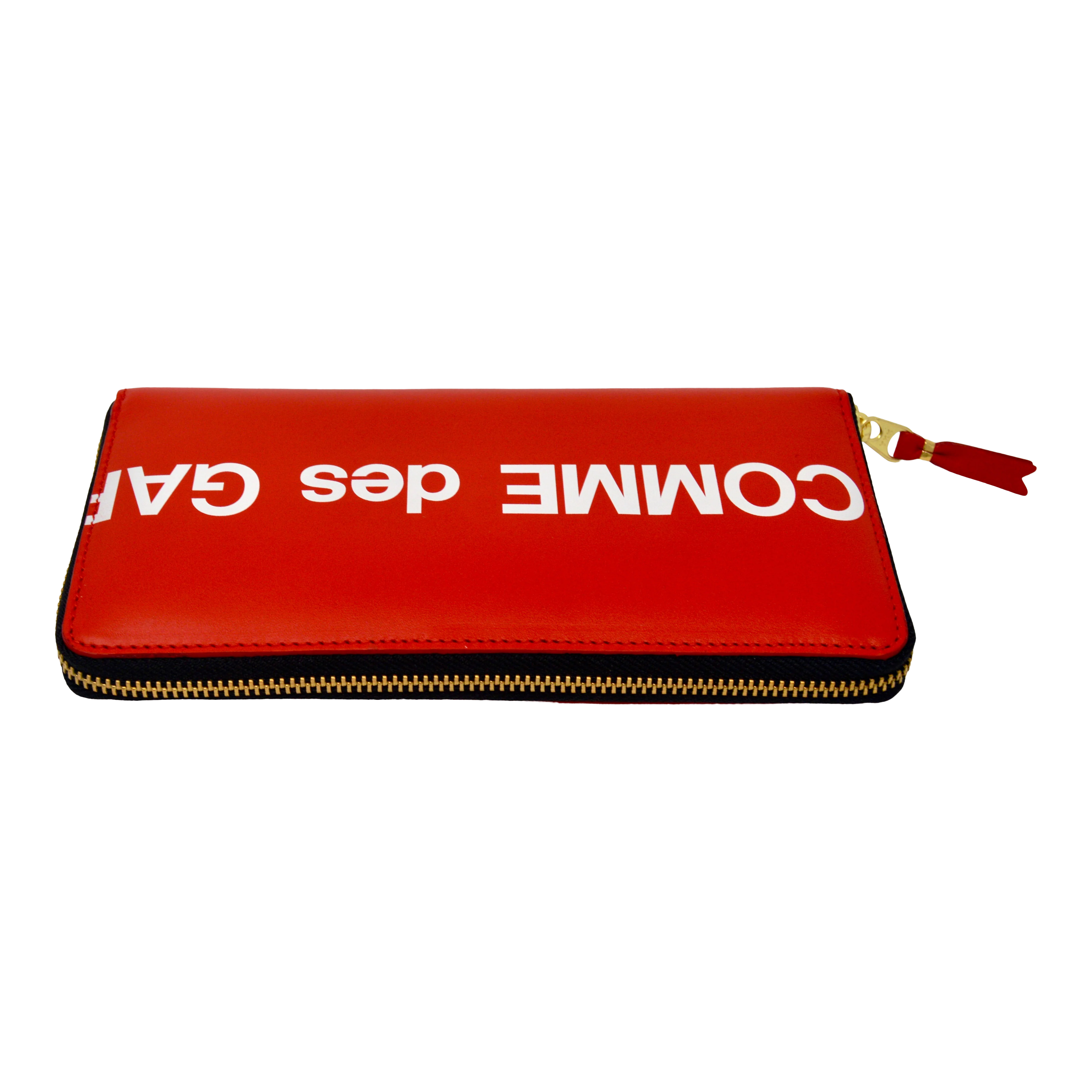 Comme des Garçons Huge Logo Zip Around Travel Wallet (Red) - Image 6