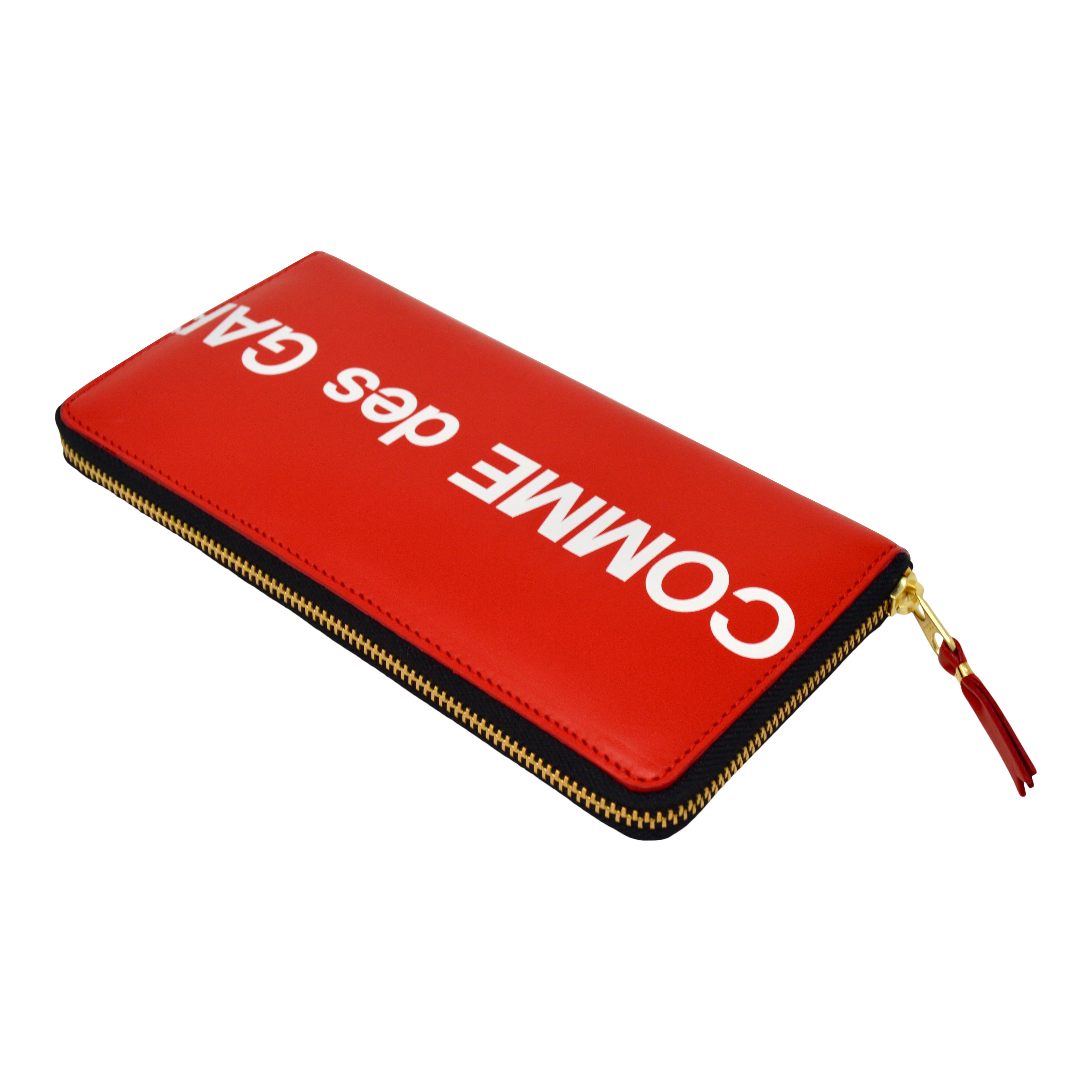 Comme des Garçons Huge Logo Zip Around Travel Wallet (Red) - Image 9