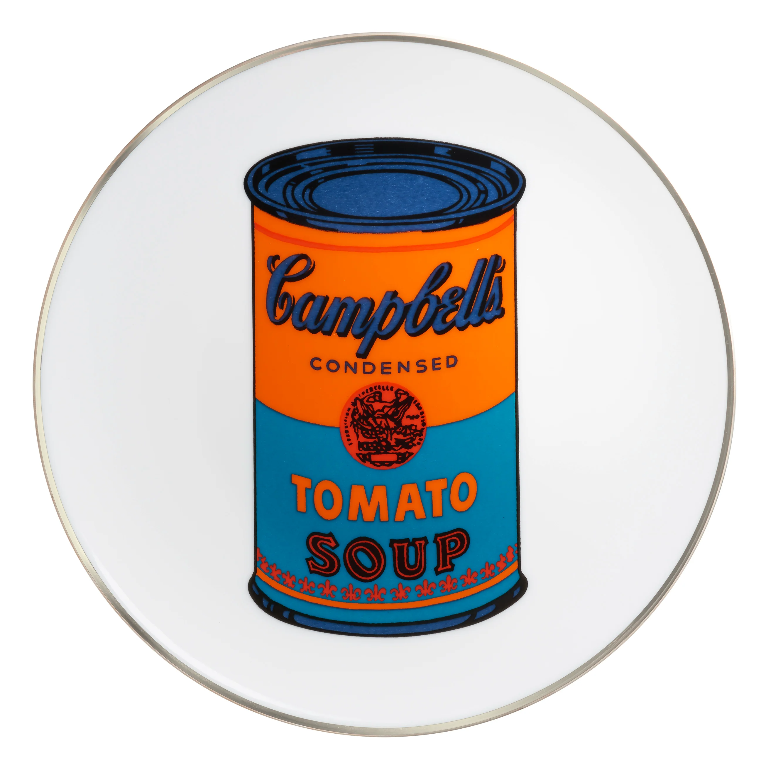 ANDY WARHOL PORCELAIN PLATE - CAMPBELL - ORANGE/BLUE - Image 7