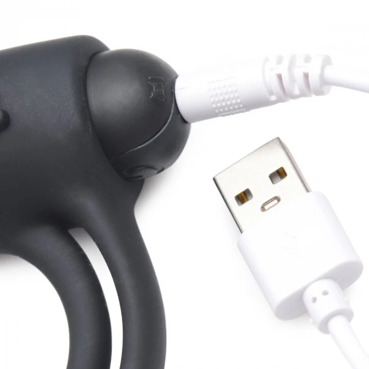 BANG Remote Control 28X Vibrating Cock Ring & Bullet - Black - Image 4