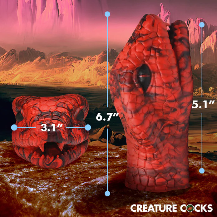 Creature Cock Serpentine Stroker Silicone Masturbator - Red - Image 3
