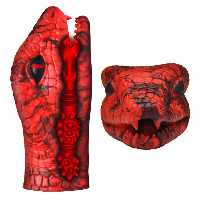 Creature Cock Serpentine Stroker Silicone Masturbator - Red - Image 4