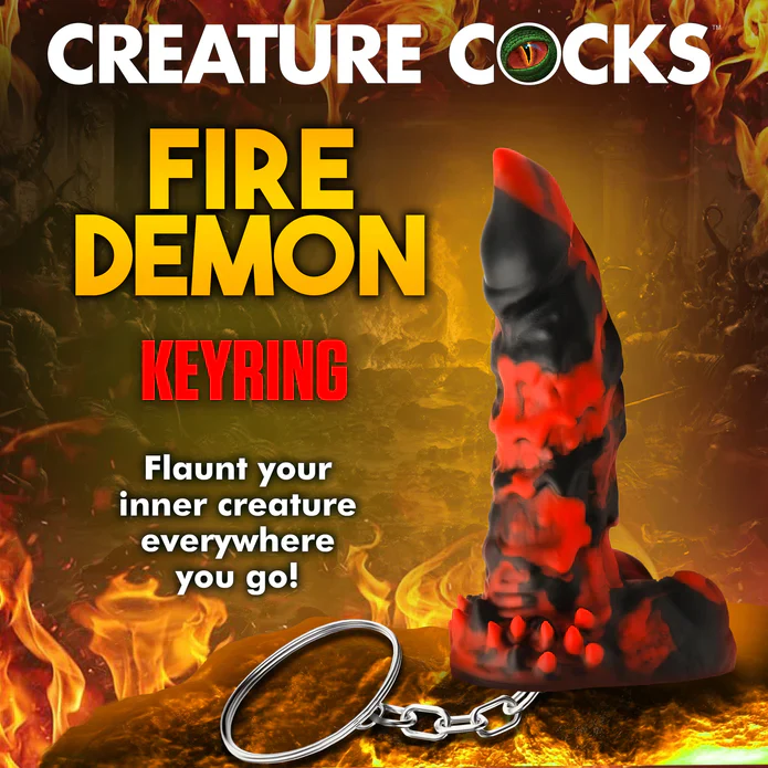 Creature Cocks Fire Demon Keychain - Image 2