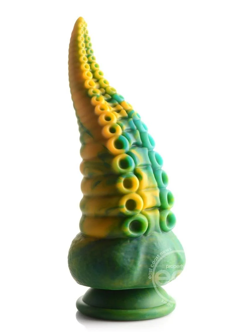 Creature Cocks Monstropus Tentacled Monster Silicone Dildo - Green/Yellow/Blue - Image 3