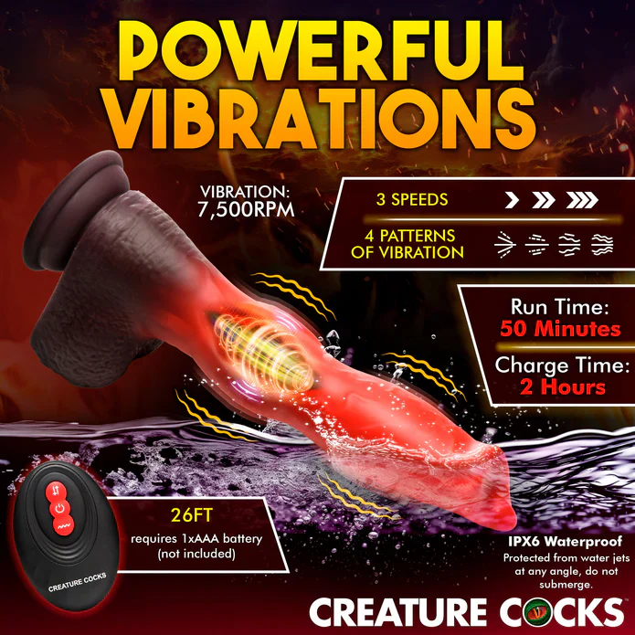 Creature Cocks Ramming Hound Thrusting & Vibrating Silicone Dildo - Image 6