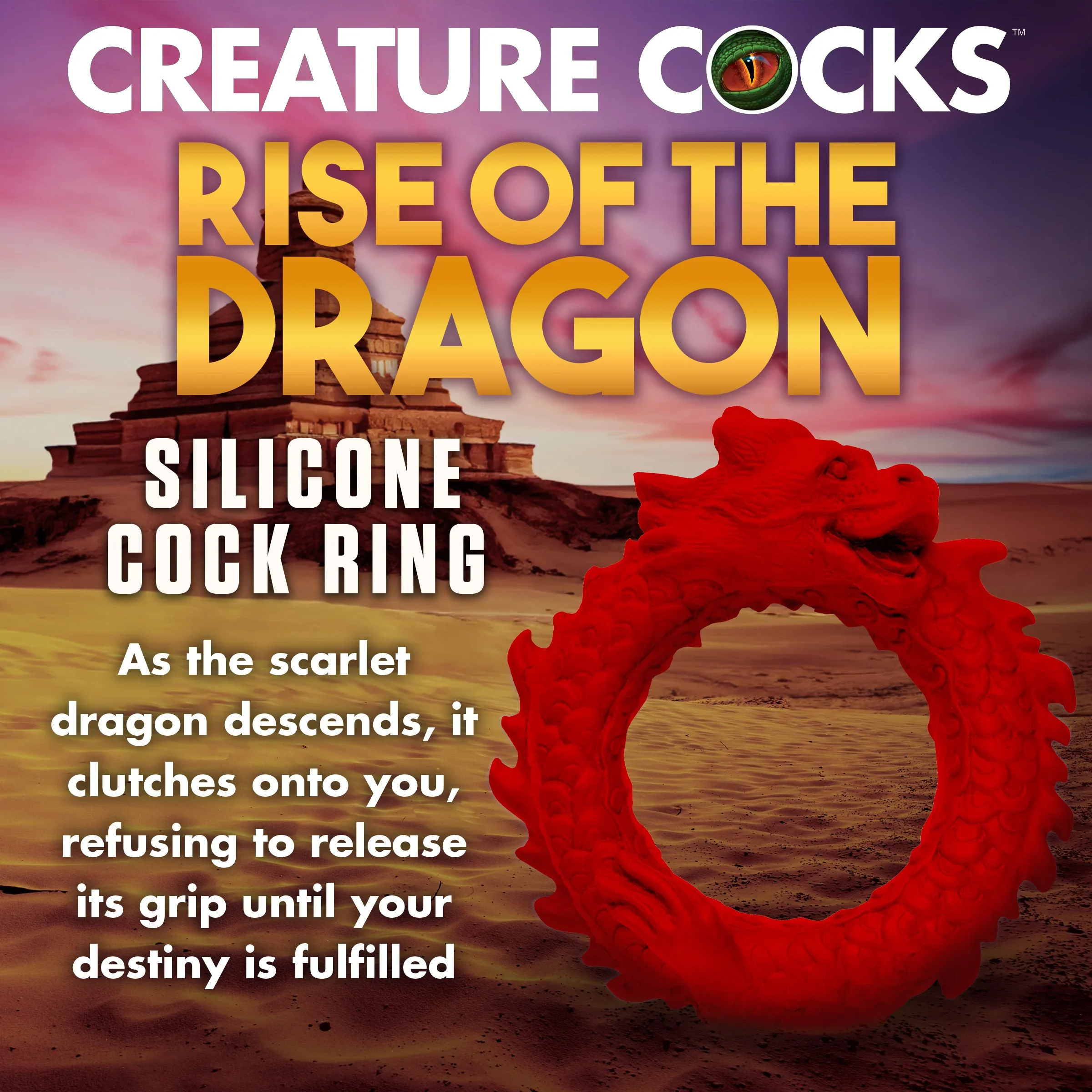 Creature Cocks Rise Of The Dragon Silicone Cock Ring - Image 5