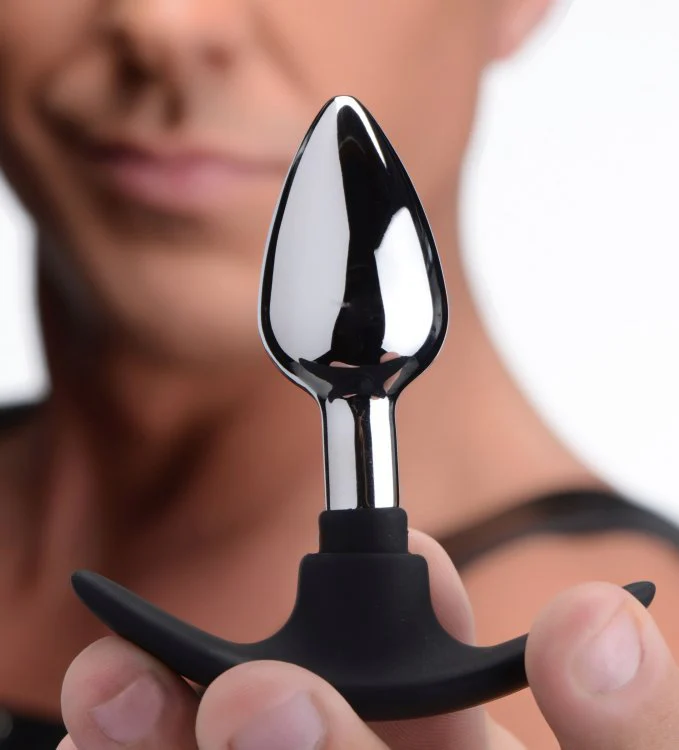Dark Invader Metal and Silicone Anal Plug - Small - Image 2