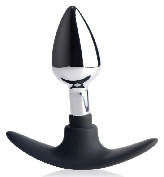 Dark Invader Metal and Silicone Anal Plug - Small - Image 3