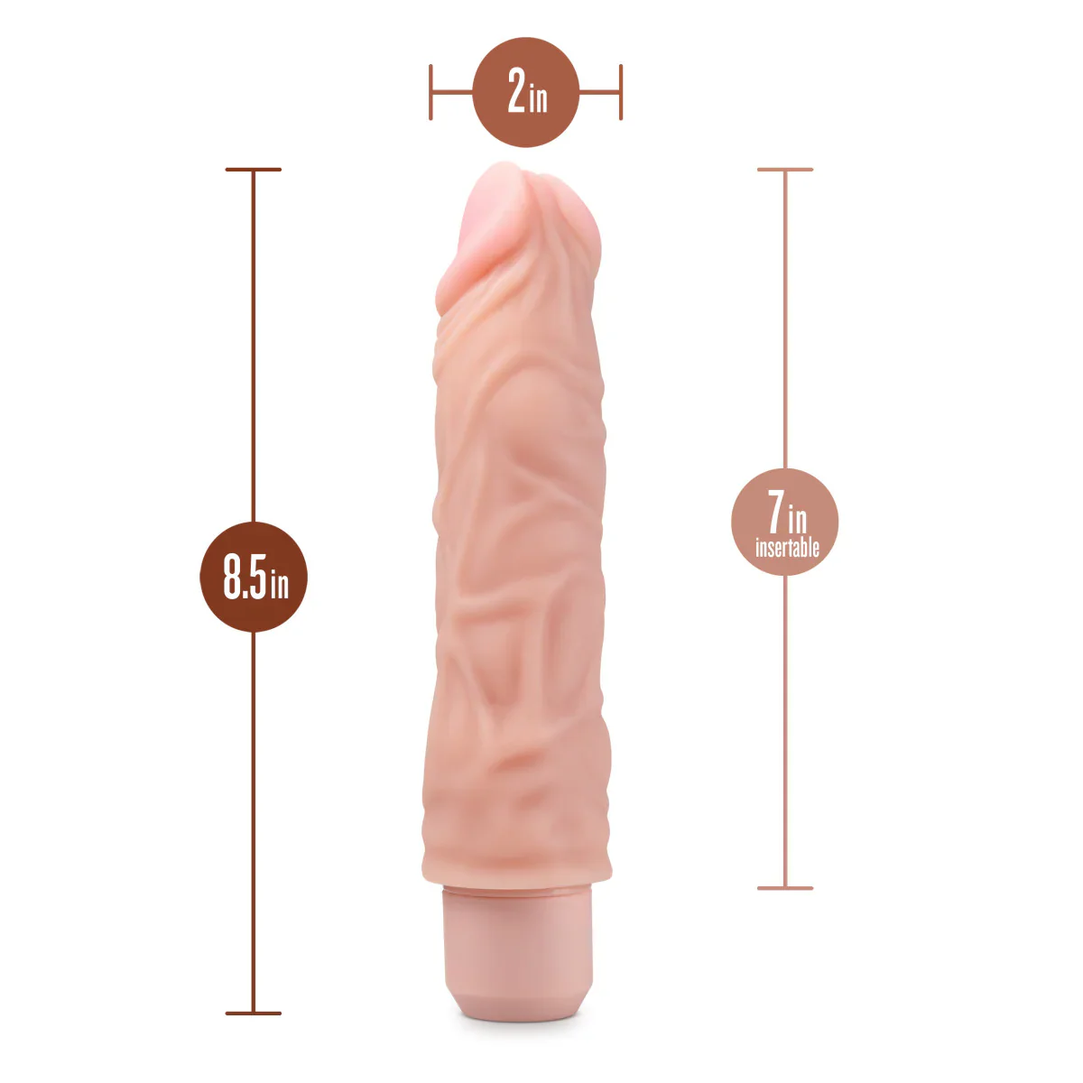 Dr. Skin Silicone Dr. David Beige 8.5-Inch Long Vibrating Dildo - Image 2