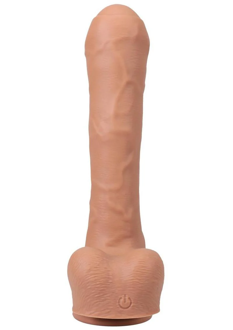 Fort Troff's Uncut Thruster Rechargeable Silicone Mini Machine Dildo - Caramel - Image 4
