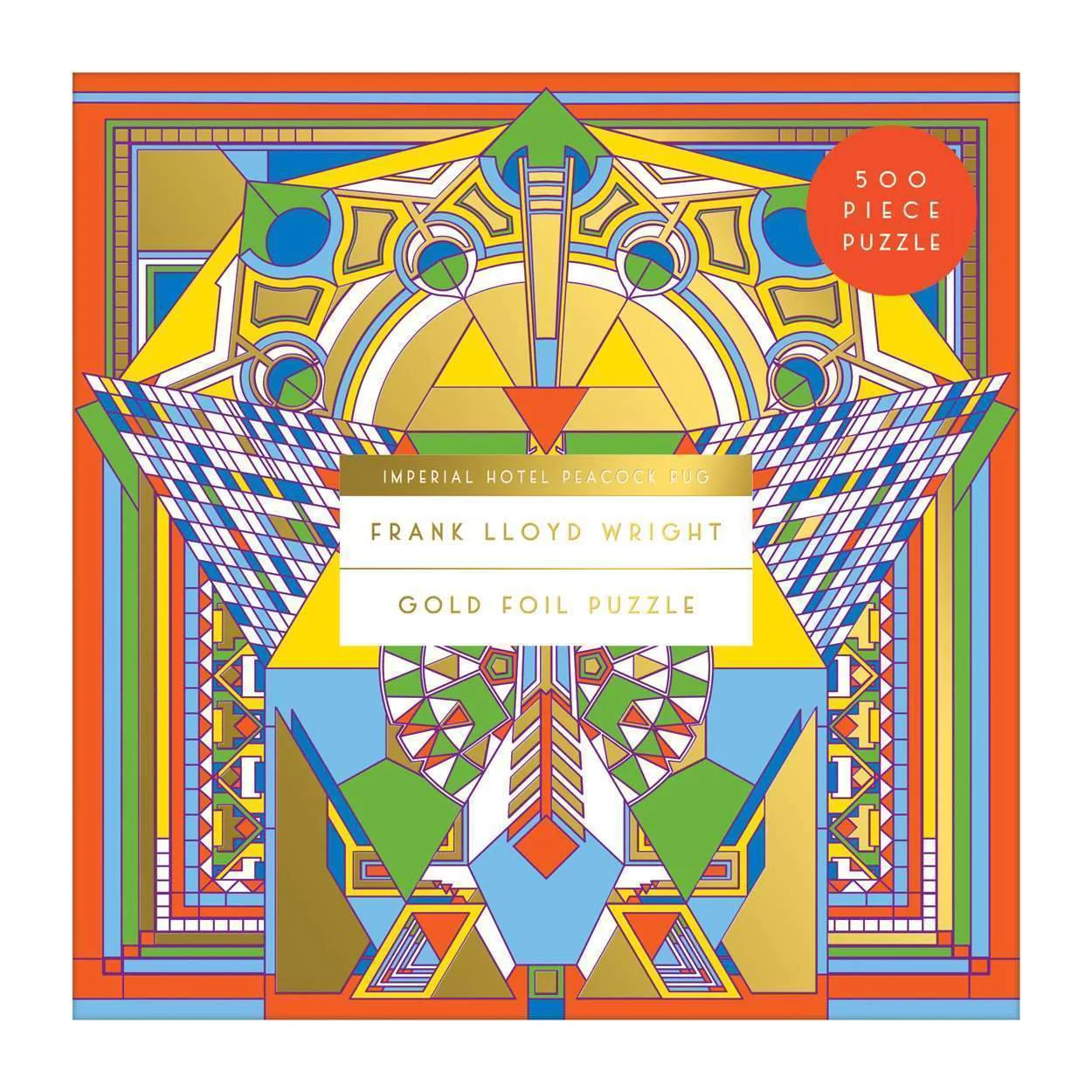 FRANK LLOYD WRIGHT IMPERIAL HOTEL PEACOCK RUG 500 PIECE FOIL JIGSAW PUZZLE - Image 2