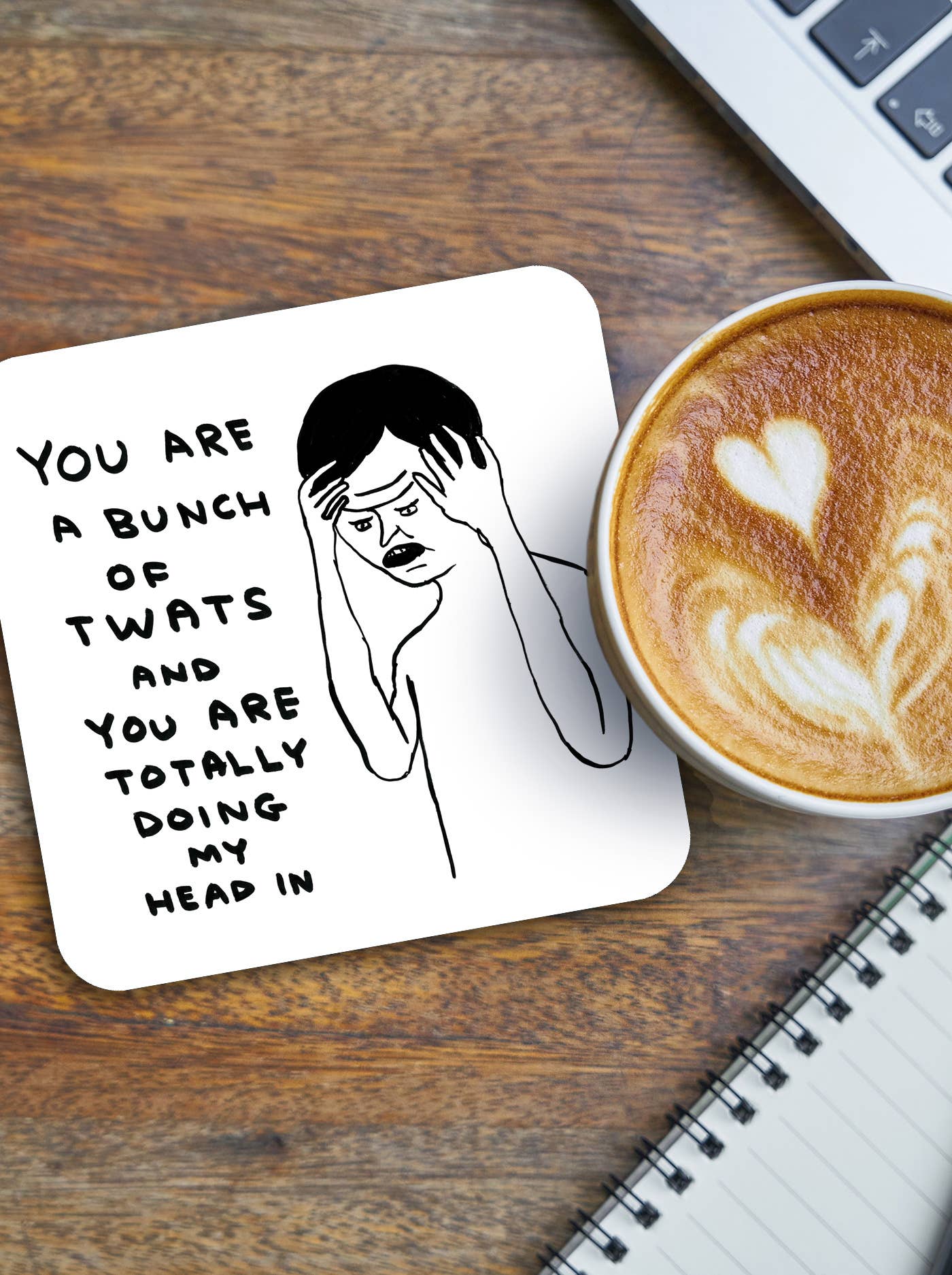 David Shrigley Coaster - Bunch Of Twats - Image 3