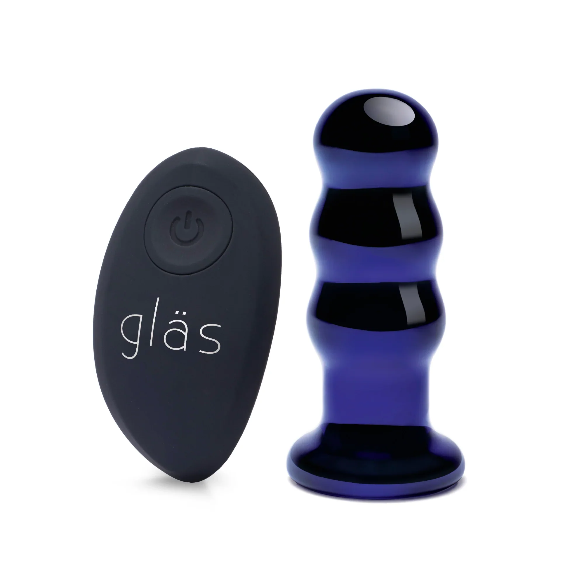 Gläs Rechargeable Remote Controlled Vibrating Beaded Buttplug - Image 2