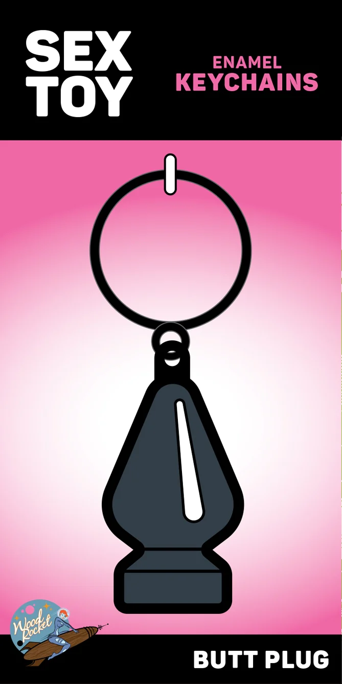 Gray Butt Plug Keychain
