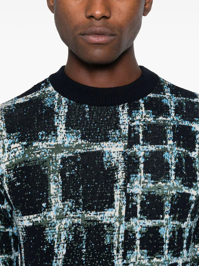 Henrik Vibskov DUSK KNITTED BLOUSE - BLACK SHIBORI CHECKS - Image 10