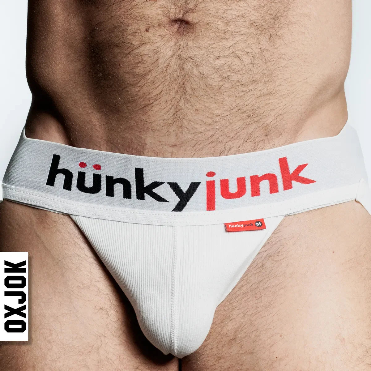 Hunky Junk Hunker Comfy Pouch Slider-Strap Jock - White Snow - Image 2