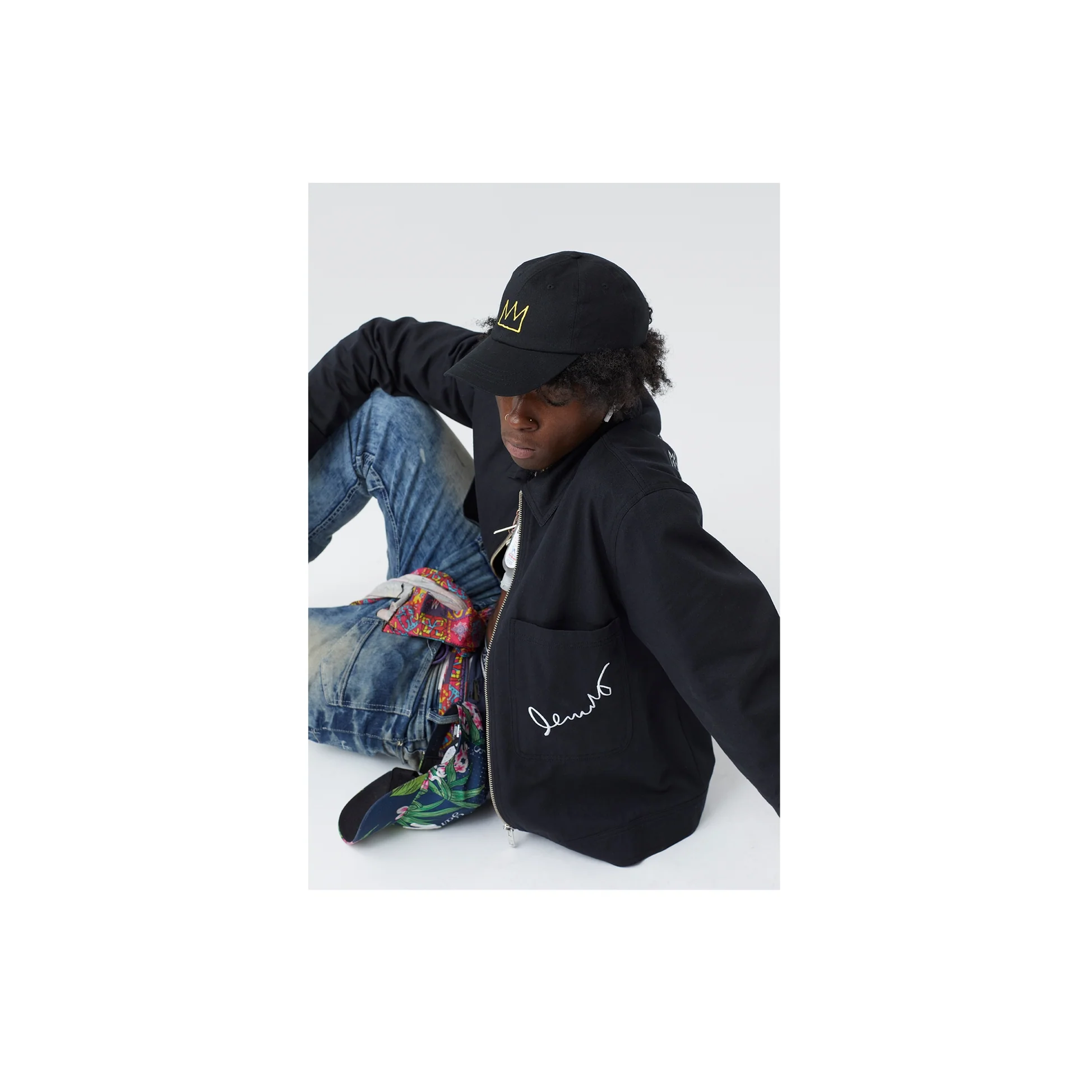 Jean-Michel Basquiat Gold Crown Dad Cap - Image 5