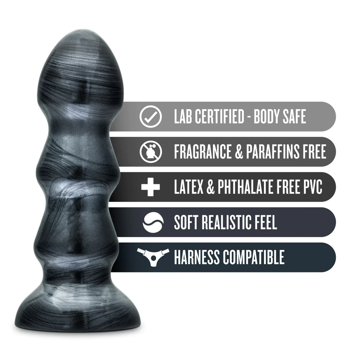 Jet Black Jack Carbon Metallic Black 7-Inch Anal Plug - Image 3