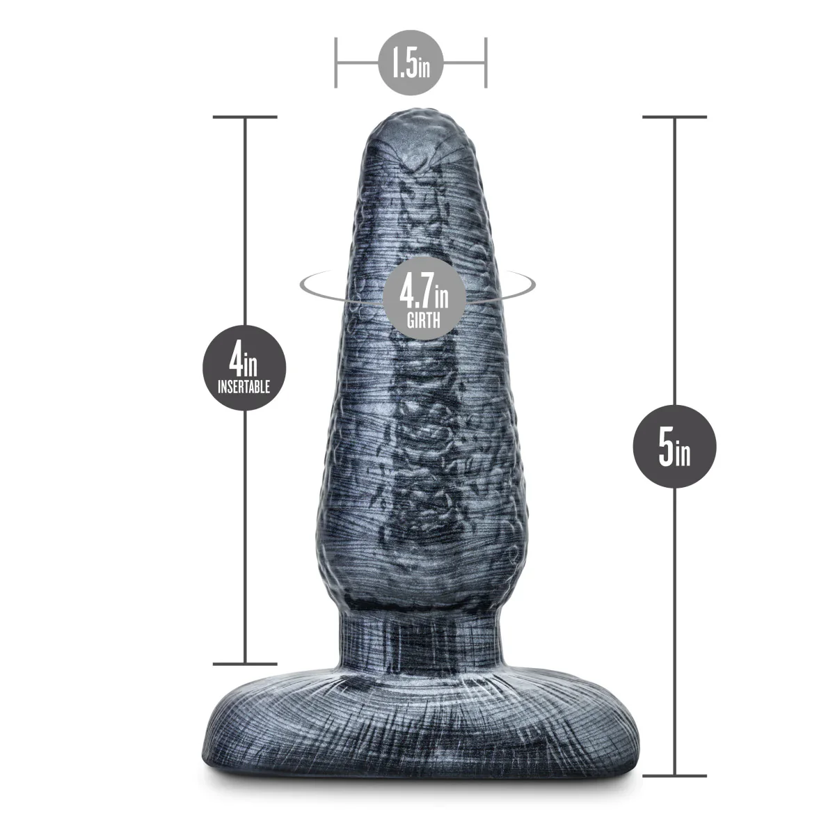 Jet The Plug Carbon Metallic Black 5-Inch Anal Plug - Image 3