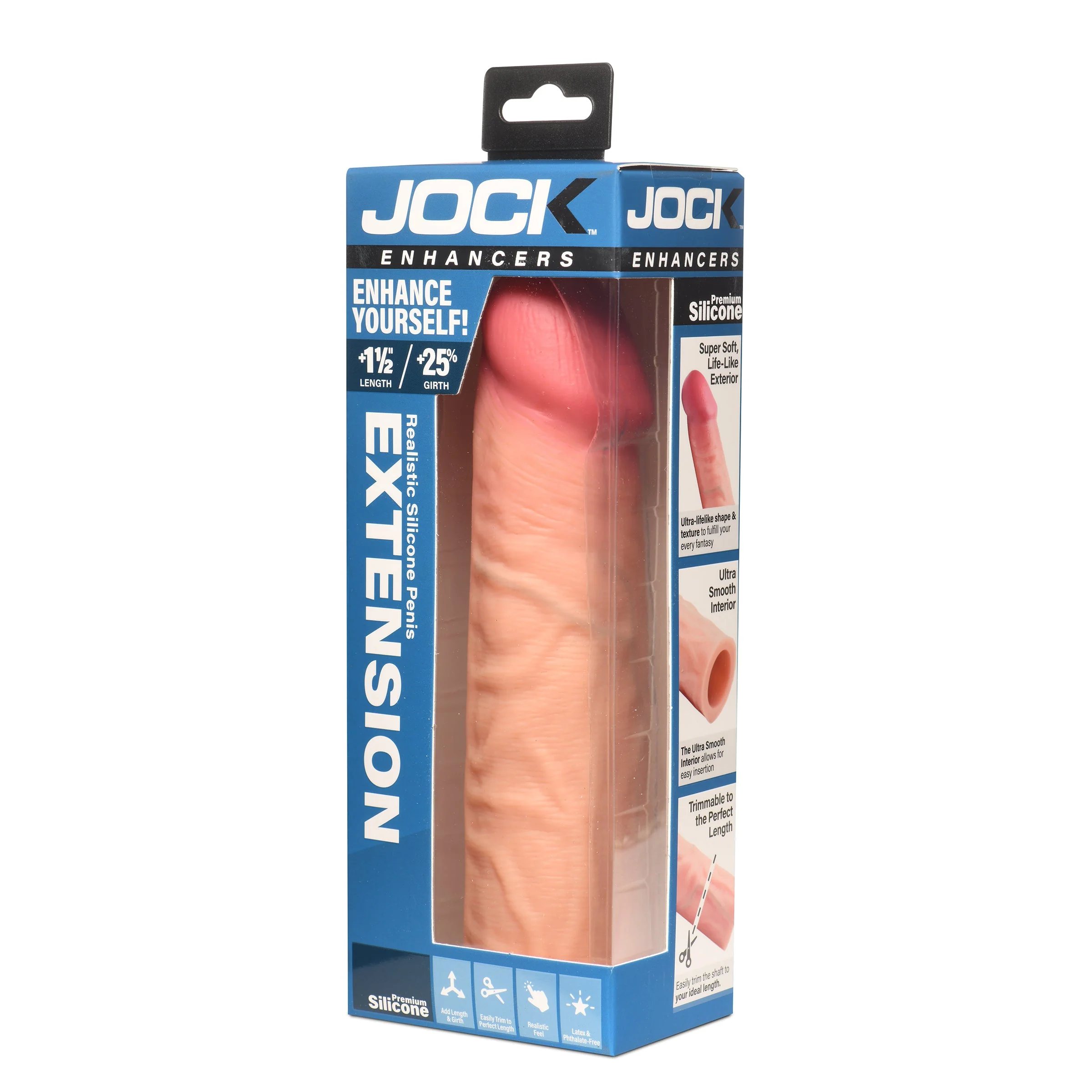 JOCK Enhancers 1.5" Silicone Penis Extension Sleeve - Light - Image 6