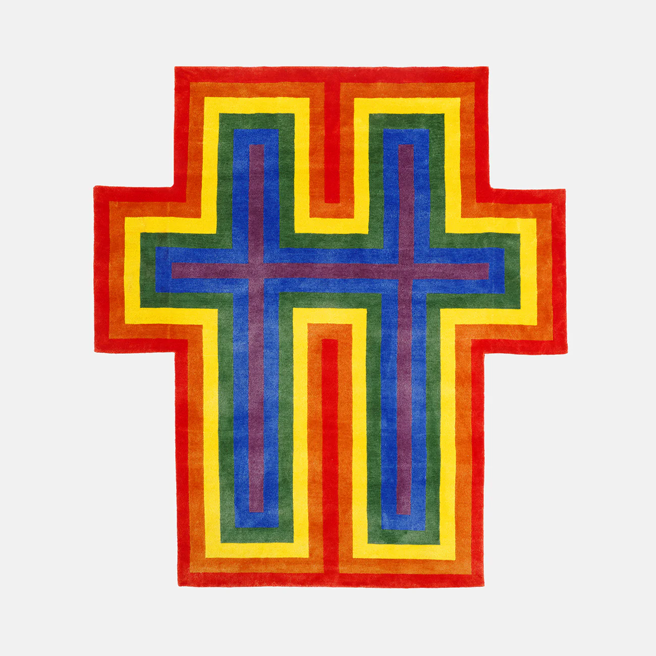 JONATHAN HOROWITZ, Rainbow Cross For Two, 2018 (Art carpet by Henzel Studio)