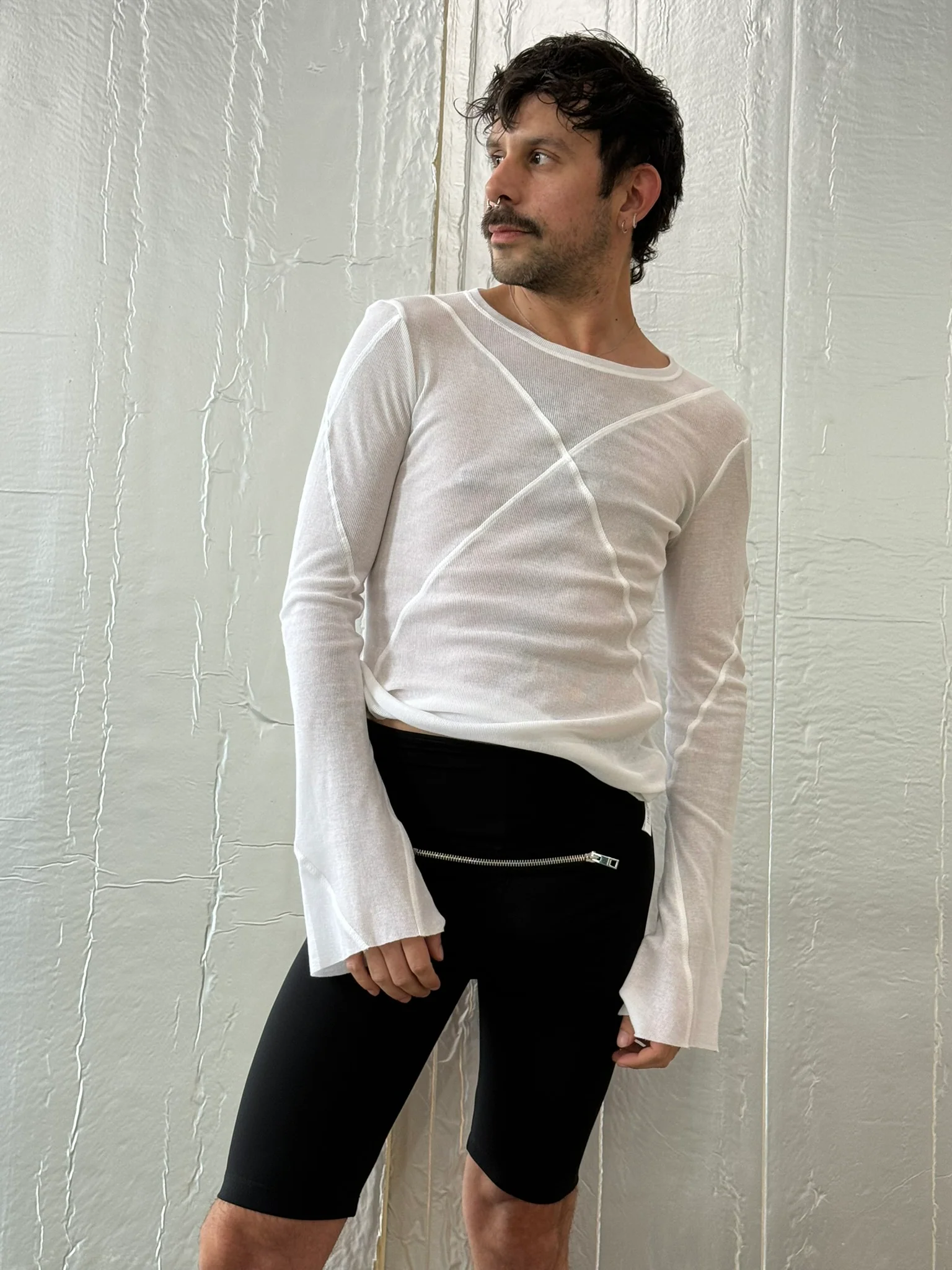 Jordanluca BLUES LONGSLEEVE TOP WHITE - Image 7